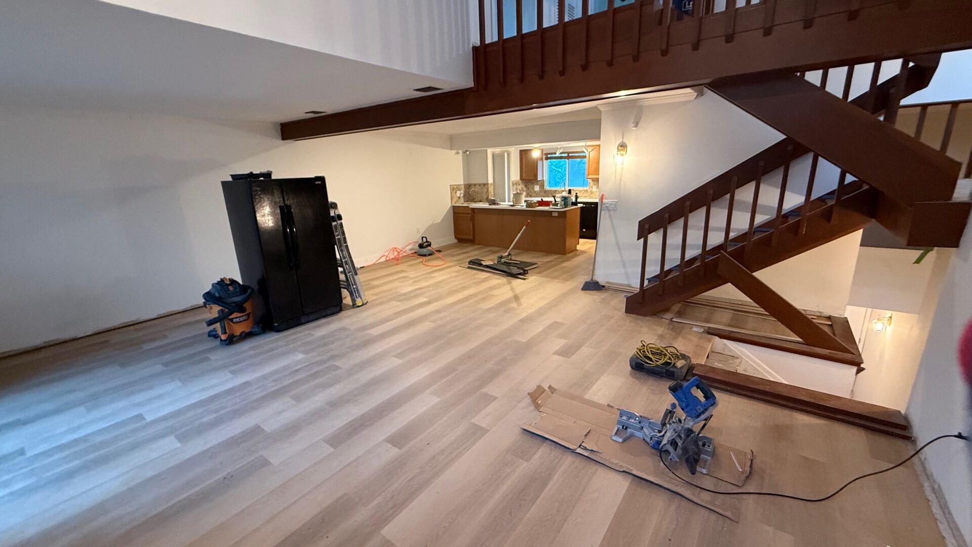 Open-concept flooring installation by R.C. Construction